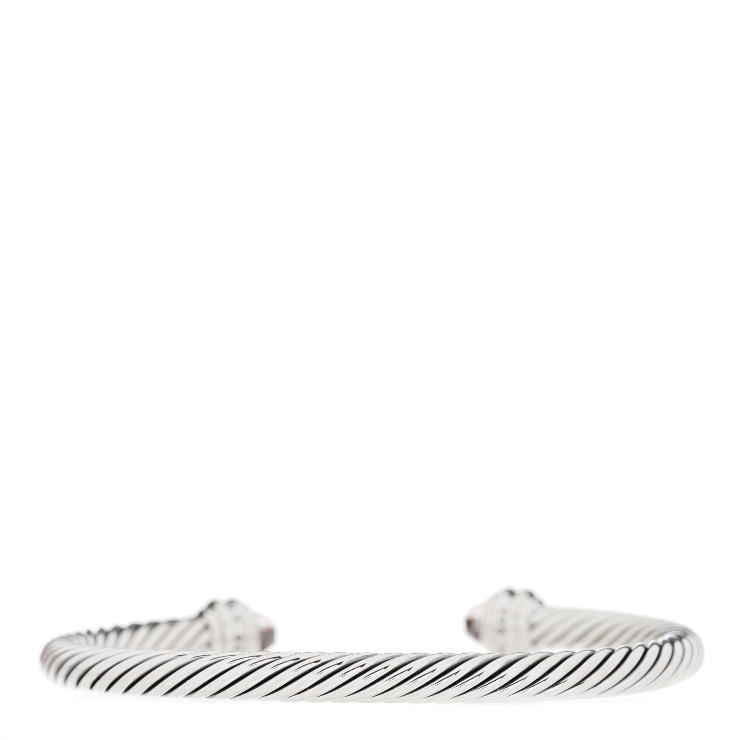 David Yurman Sterling Silver Diamond Morganite 5mm Cable Classics Bracelet 2 of 3