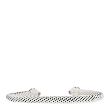 David Yurman Sterling Silver Diamond Morganite 5mm Cable Classics Bracelet 2 of 3