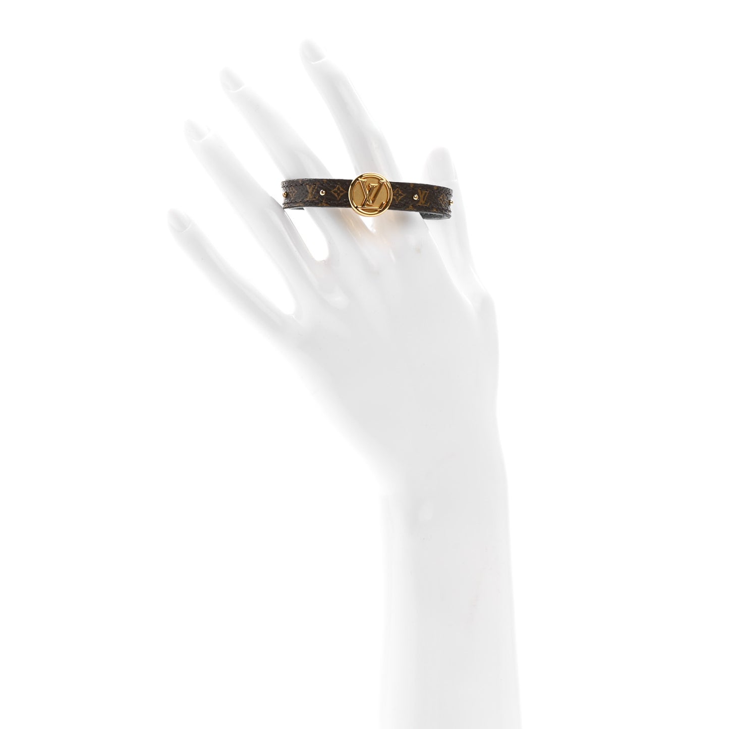 Monogram LV Circle Reversible Bracelet 17 Black