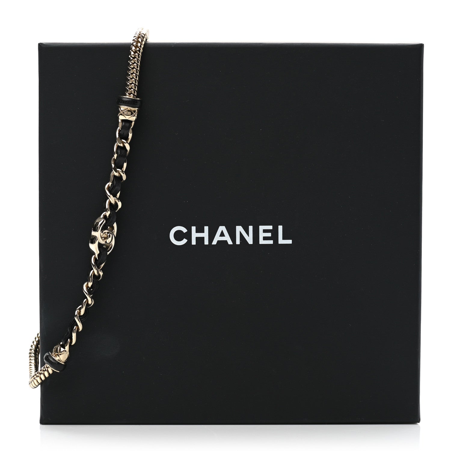 Chanel Metal Lambskin CC Turnlock Choker Necklace Black Gold 7 of 7