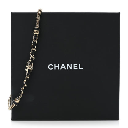 Chanel Metal Lambskin CC Turnlock Choker Necklace Black Gold 7 of 7
