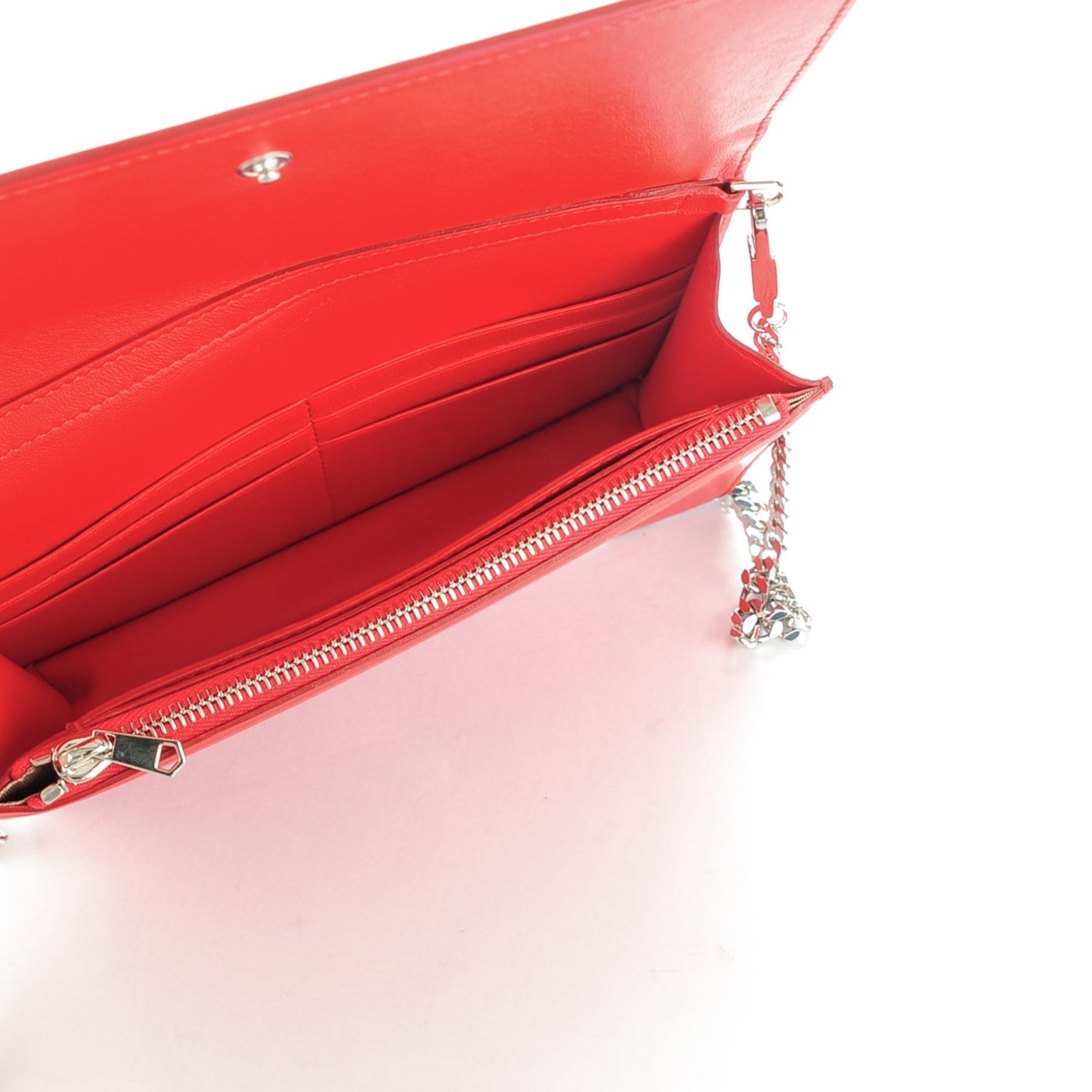 Givenchy Calfskin Studded Pandora Chain Wallet Medium Red 5 of 9