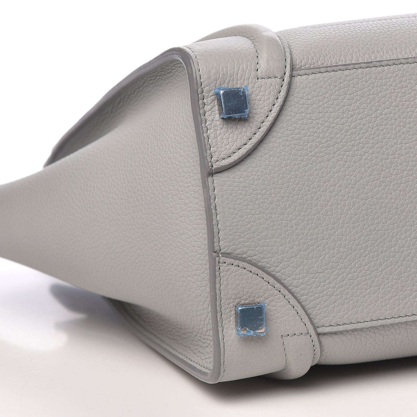 Drummed Calfskin Micro Luggage Pearl Blue