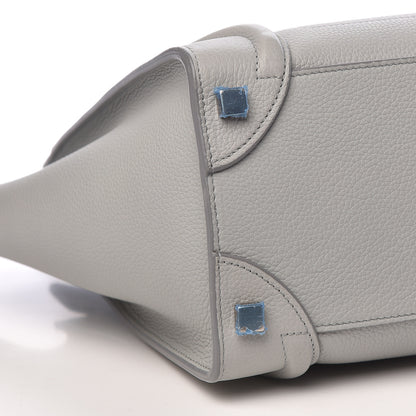 Celine Drummed Calfskin Micro Luggage Pearl Blue 9 of 10