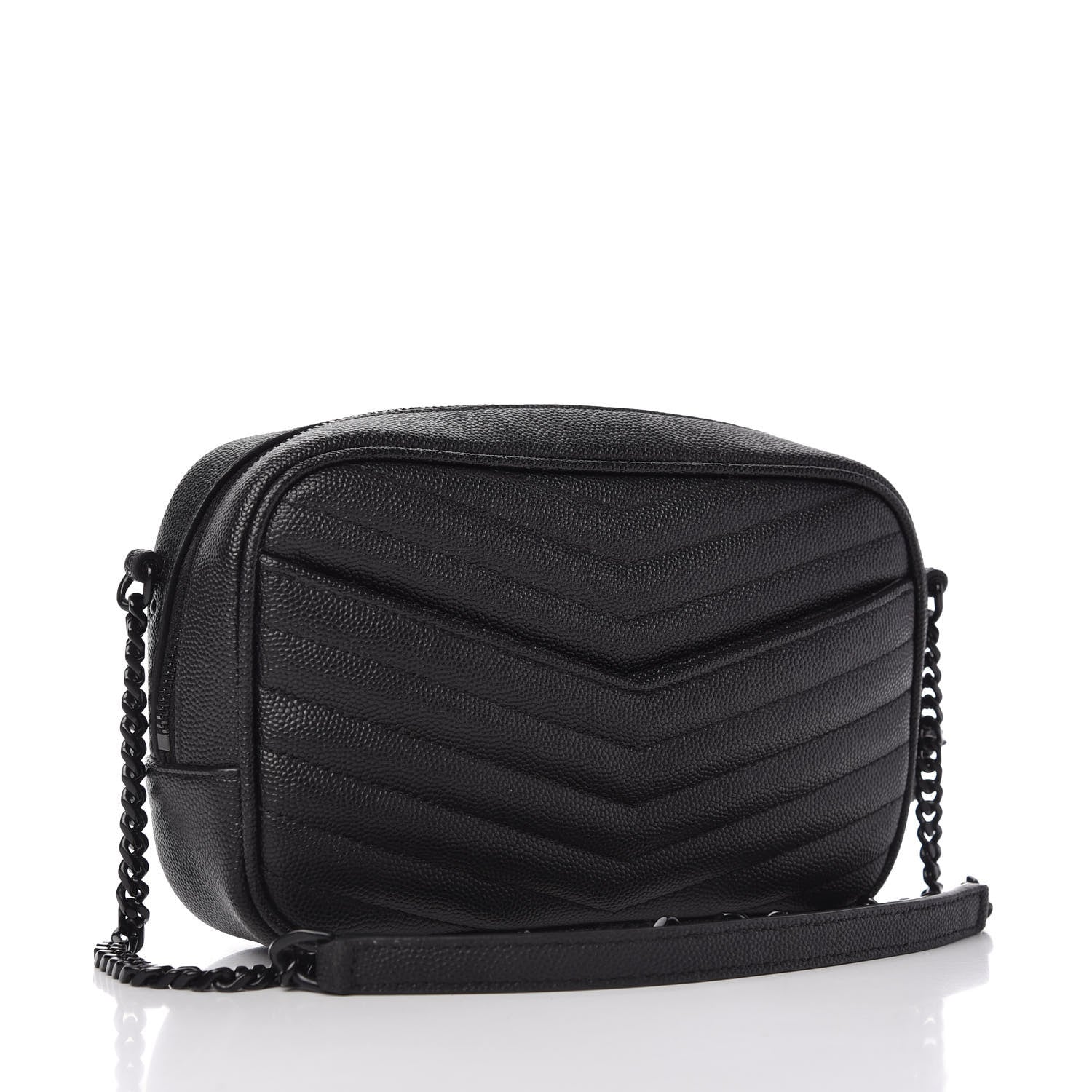 Saint Laurent Grain De Poudre Matelasse Monogram Mini Lou Camera Bag Black 3 of 10