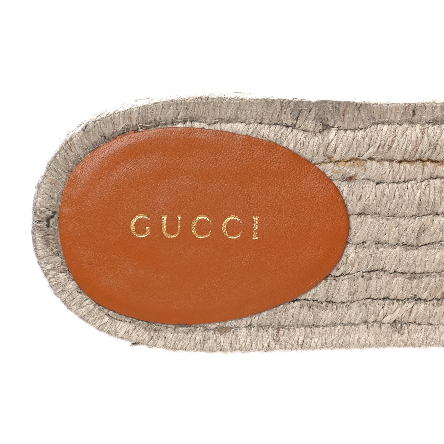 Nappa Matelasse GG Marmont Espadrille Slide Sandals 38 Cognac