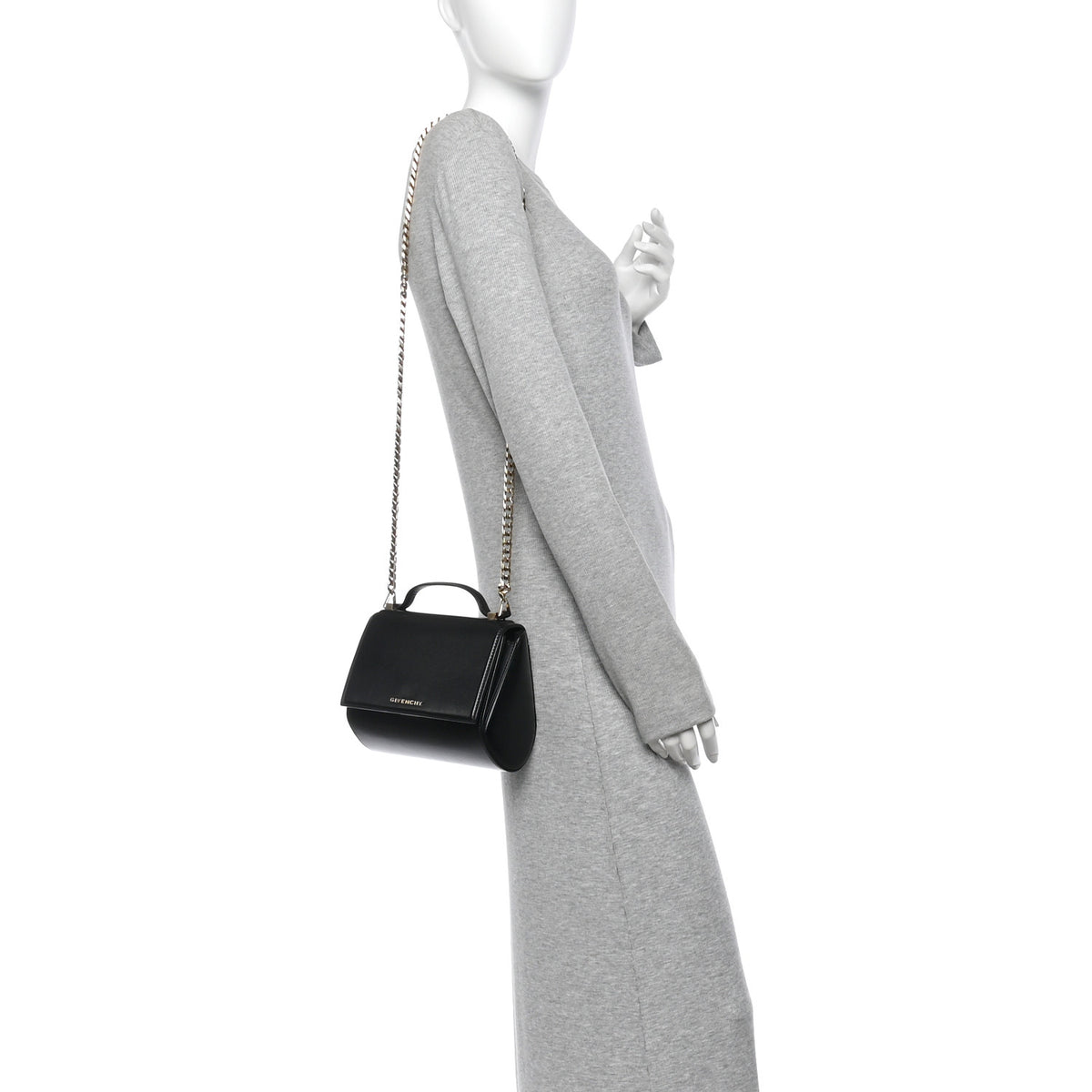 Givenchy Textured Calfskin Mini Pandora Box Chain Crossbody Bag Black 2 of 10