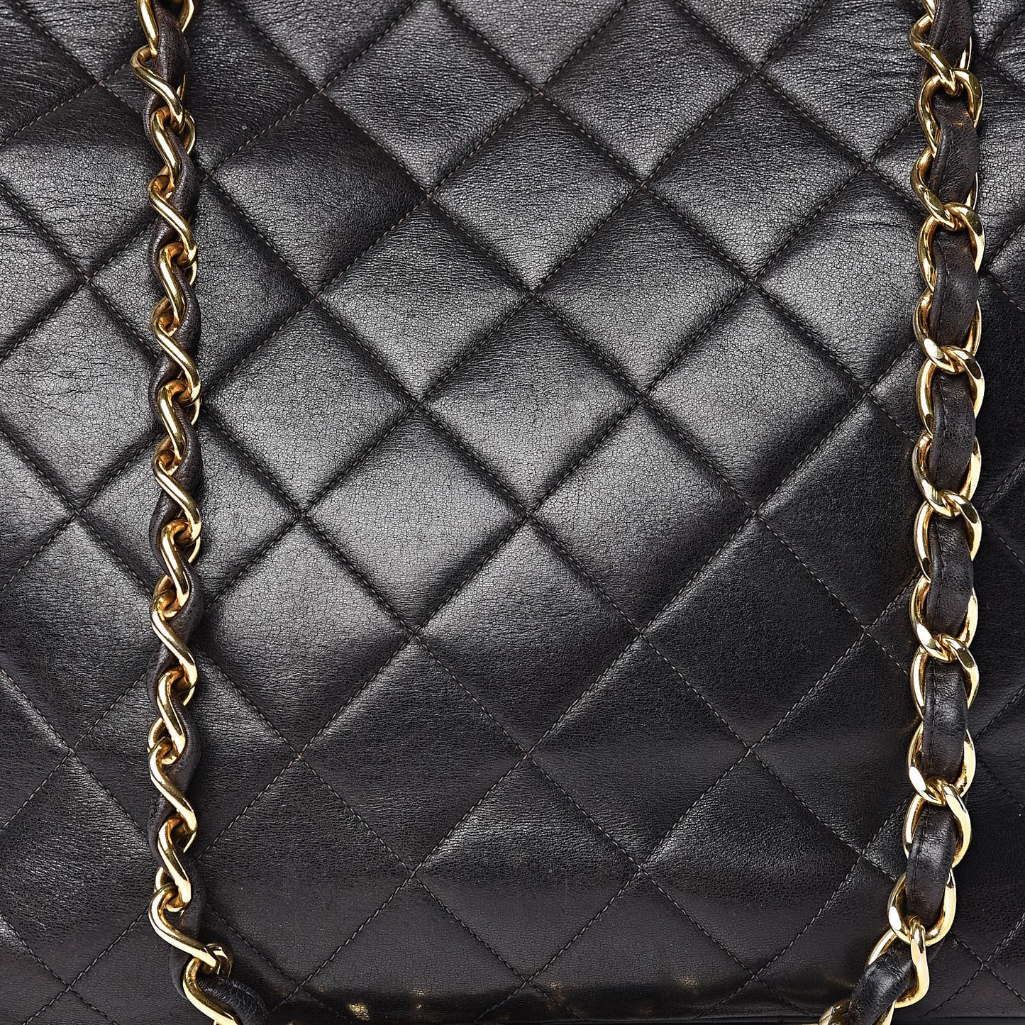Lambskin Shopping Tote Black