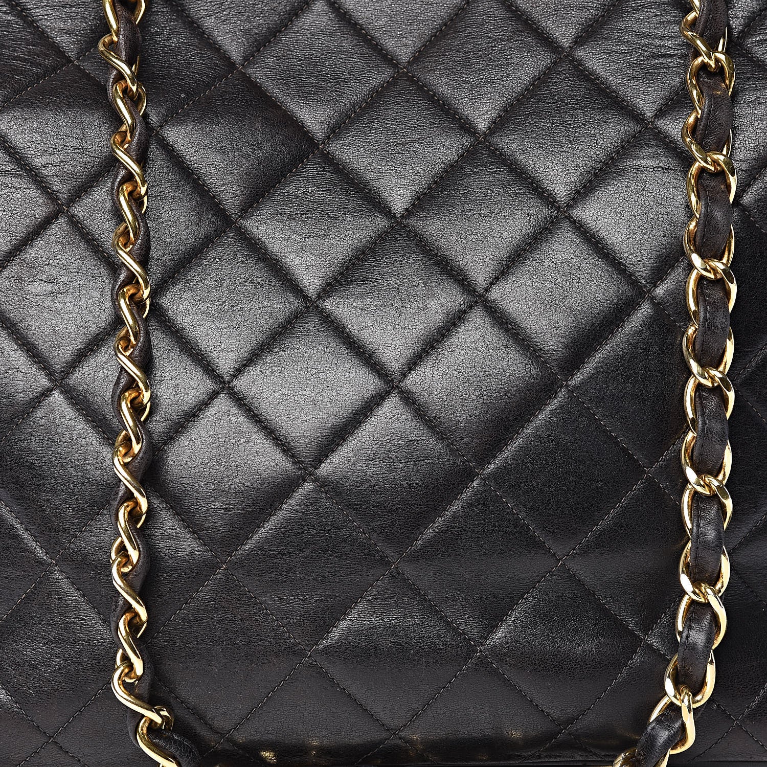 Chanel Lambskin Shopping Tote Black 10 of 12