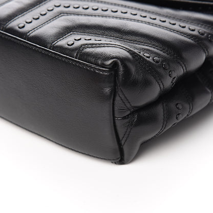 Saint Laurent Calfskin Y Quilted Studded Monogram Small Loulou Chain Satchel Black 8 of 9