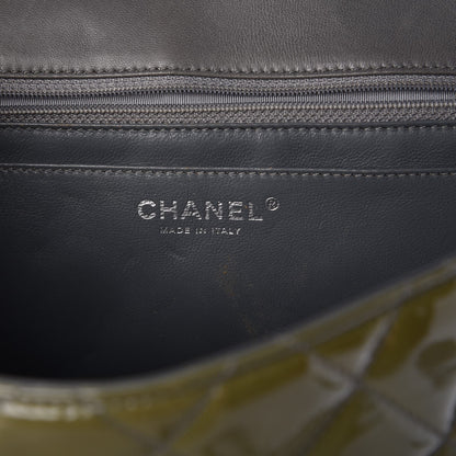 Chanel Patent Quilted Jumbo Single Flap Green 6 of 12