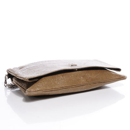 Givenchy Crackled Patent Envelope Folded Clutch Light Brown 4 of 13