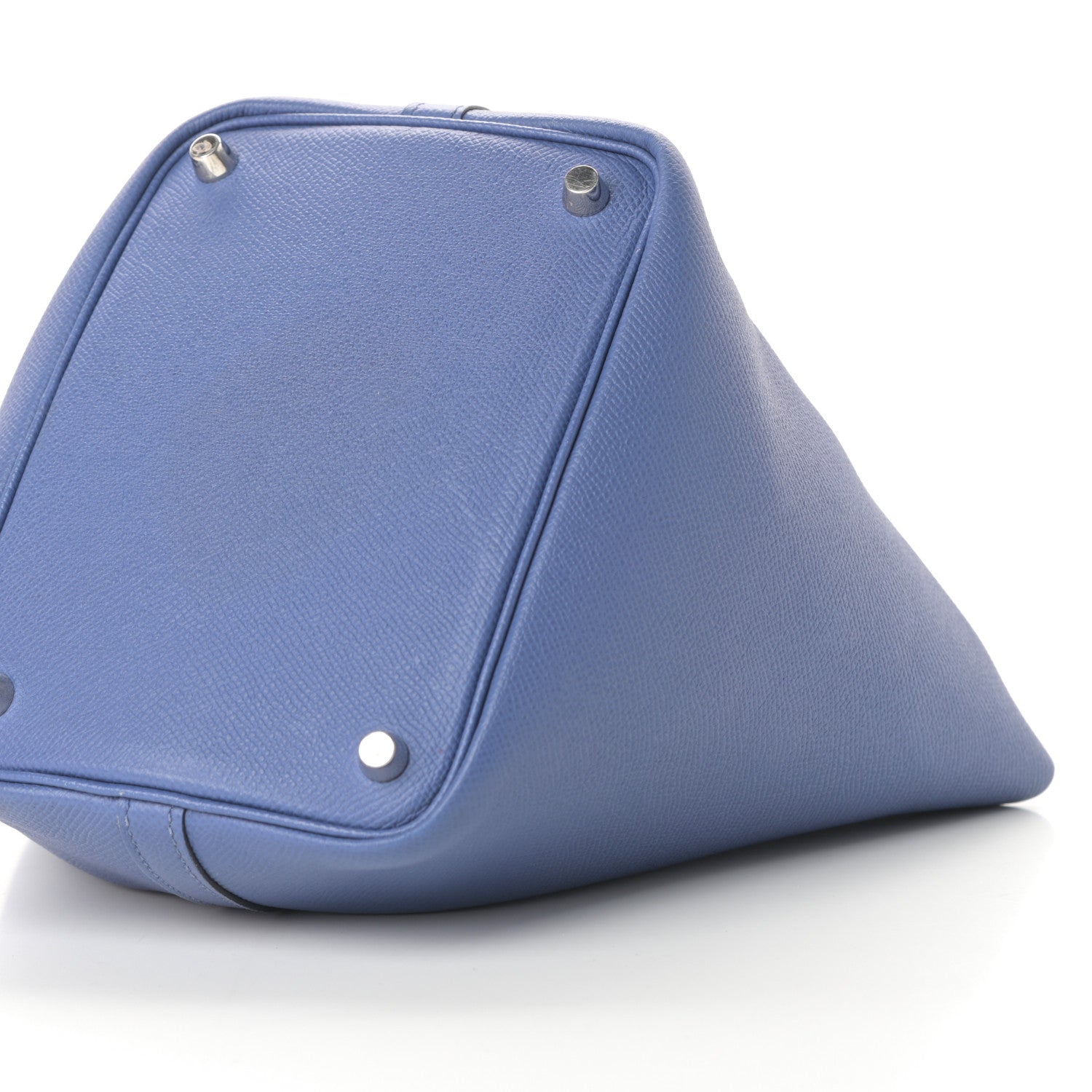 Hermes Epsom Tressage De Cuir Picotin Lock 18 PM Bleu Brighton Capucine Bleu Saphir 10 of 17