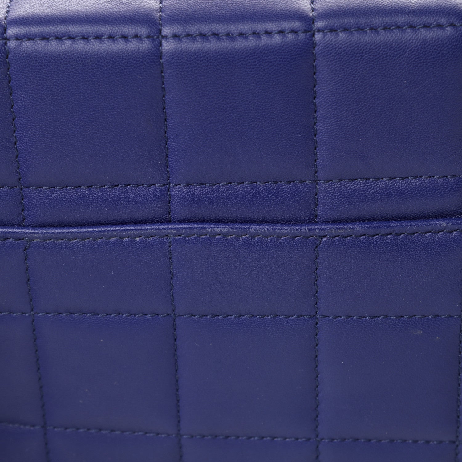 Celine Lambskin Quilted Horizontal Cabas Blue 12 of 15