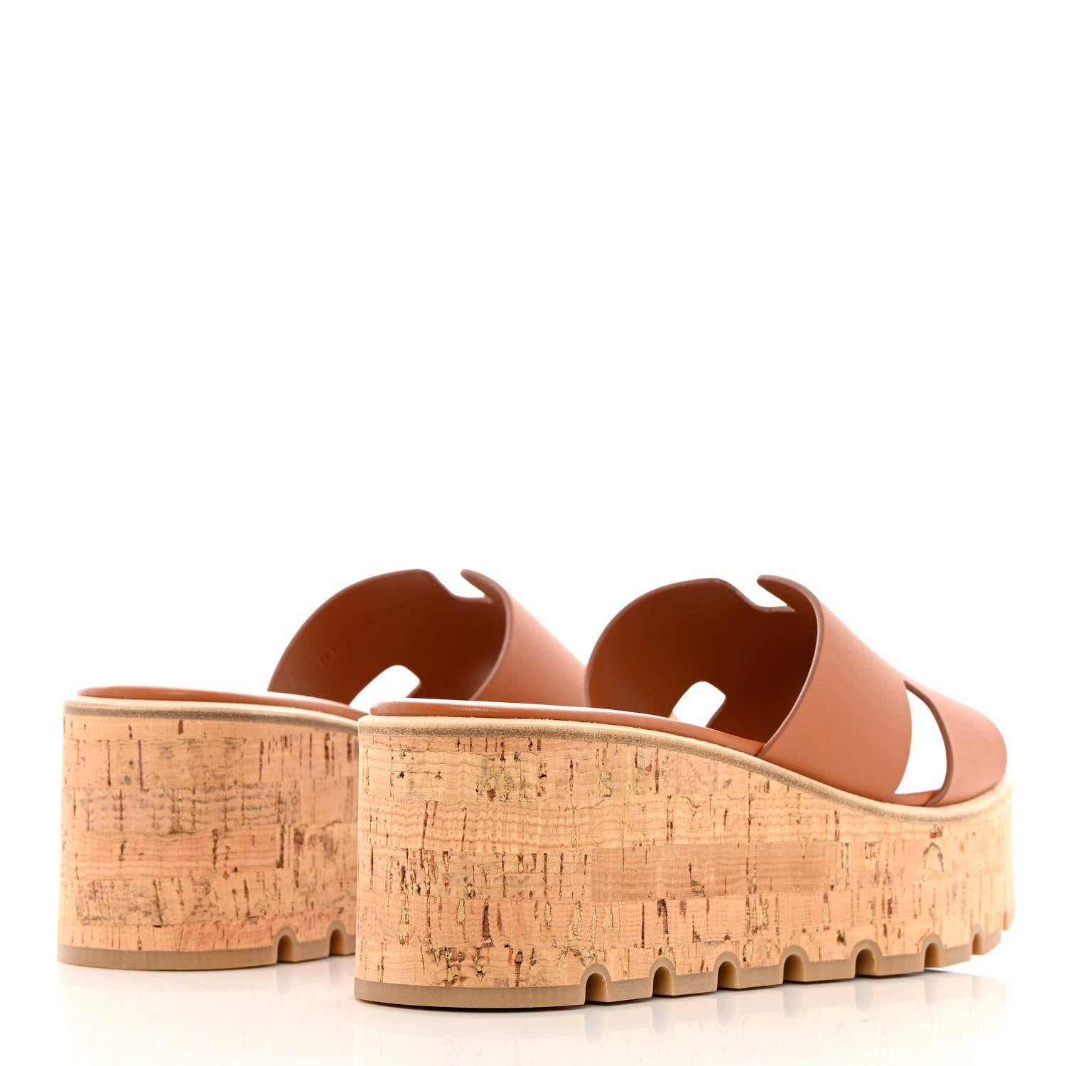 Hermes Calfskin Cork Eze 30 Sandals 40 Marron Glaise 4 of 9