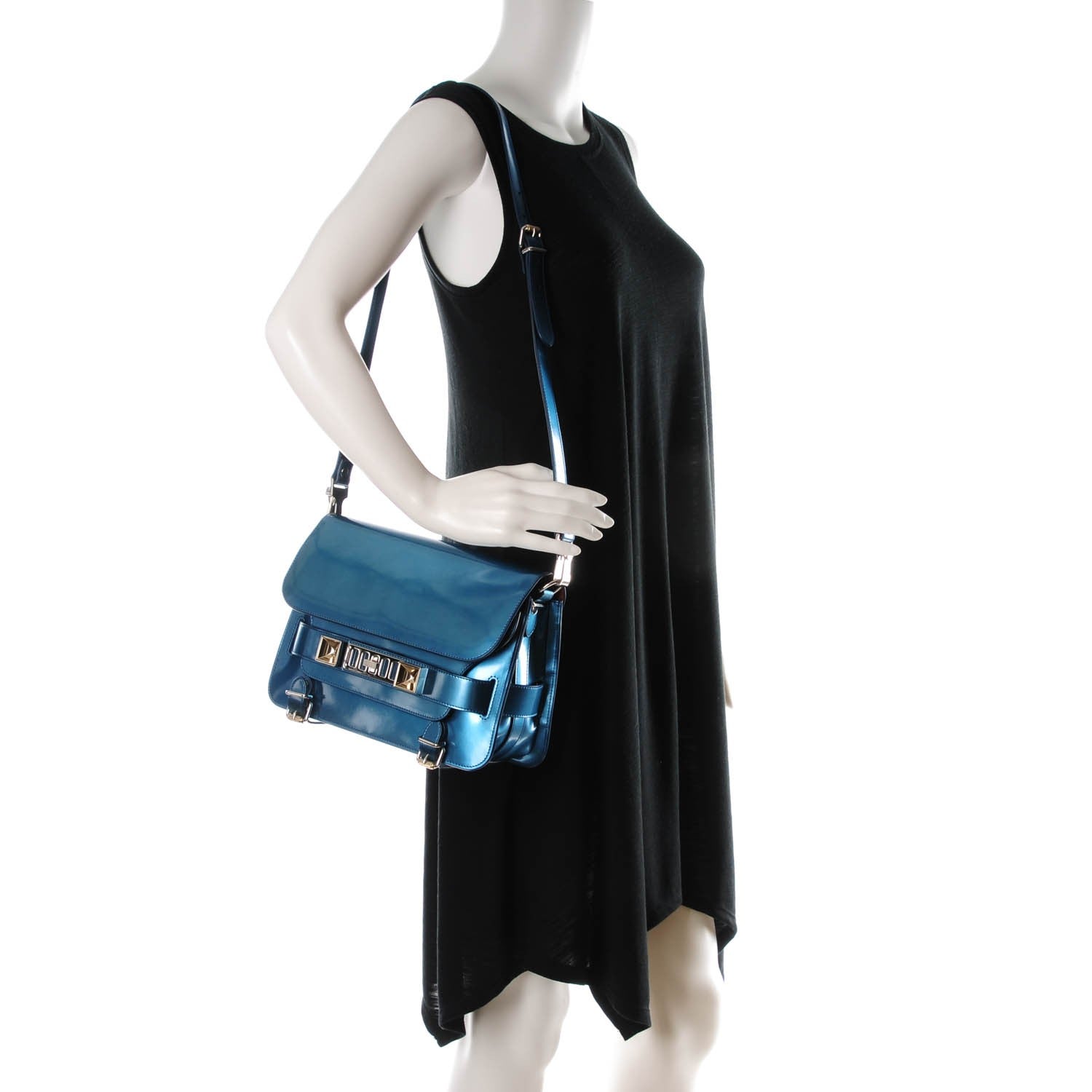 Proenza Schouler Mirrored Calfskin PS11 Classic Shoulder Bag Ocean 2 of 8