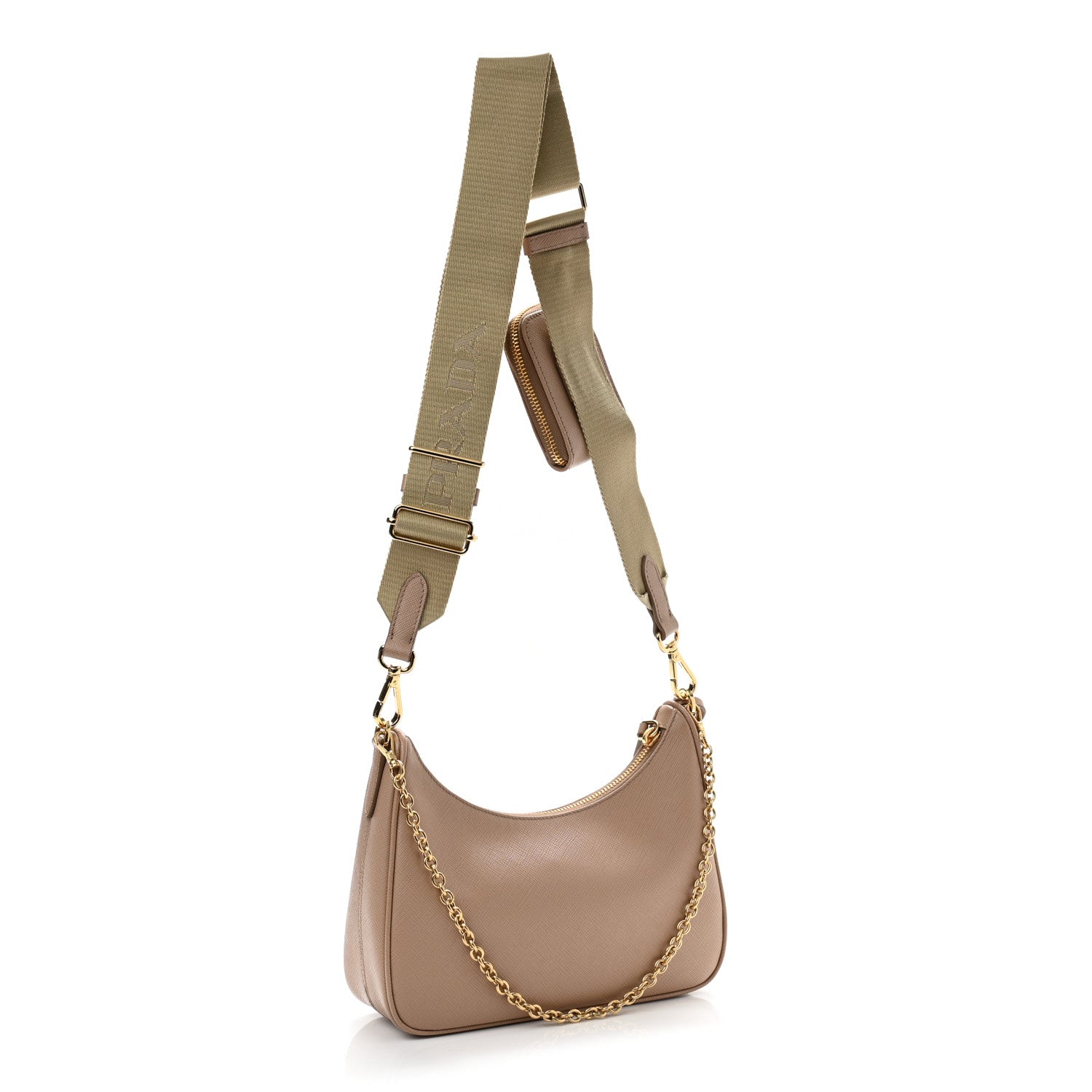 Prada Saffiano Re-Edition 2005 Shoulder Bag Cammeo Beige 2 of 11