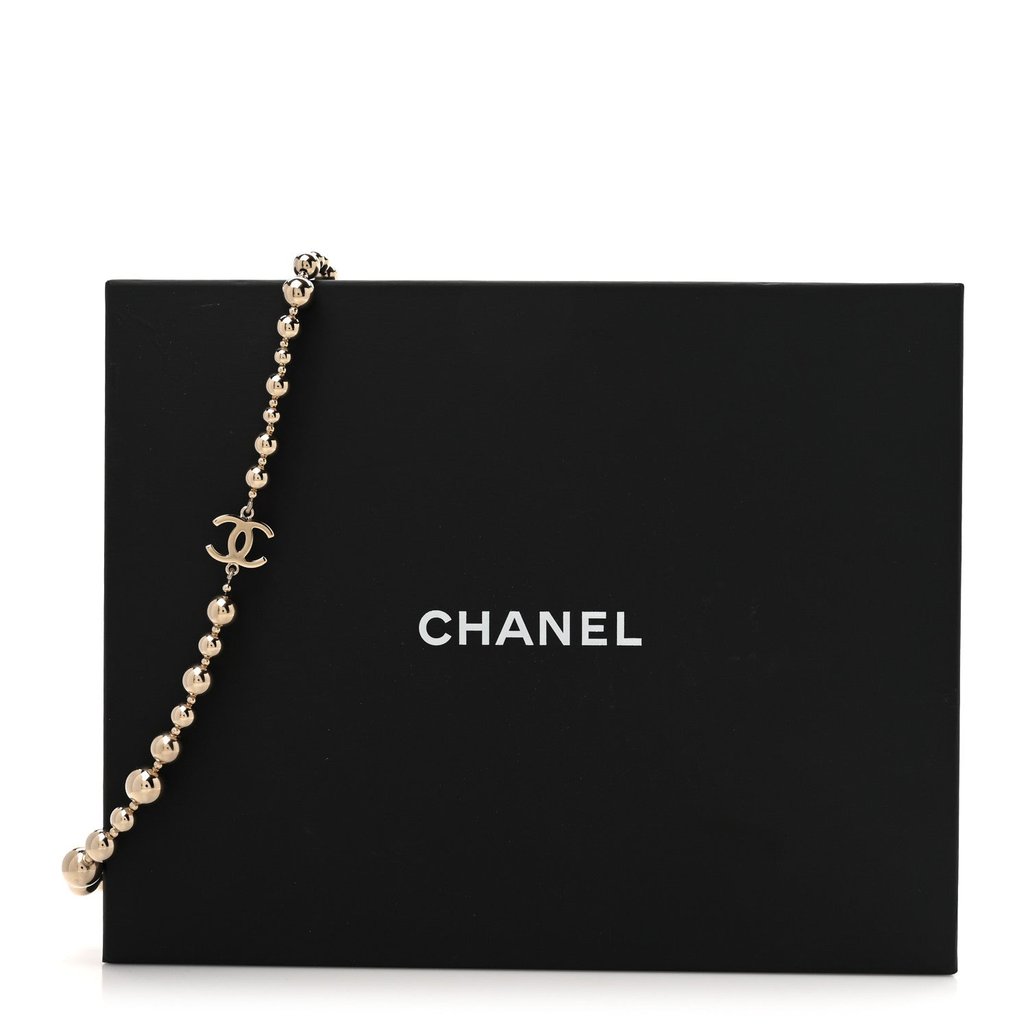 Chanel Metal Bead CC Necklace Gold 5 of 5