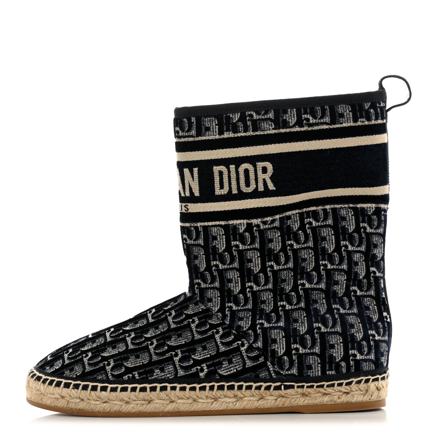 Christian Dior Velvet Oblique Granville Espadrille Boots 39.5 Deep Blue 1 of 8