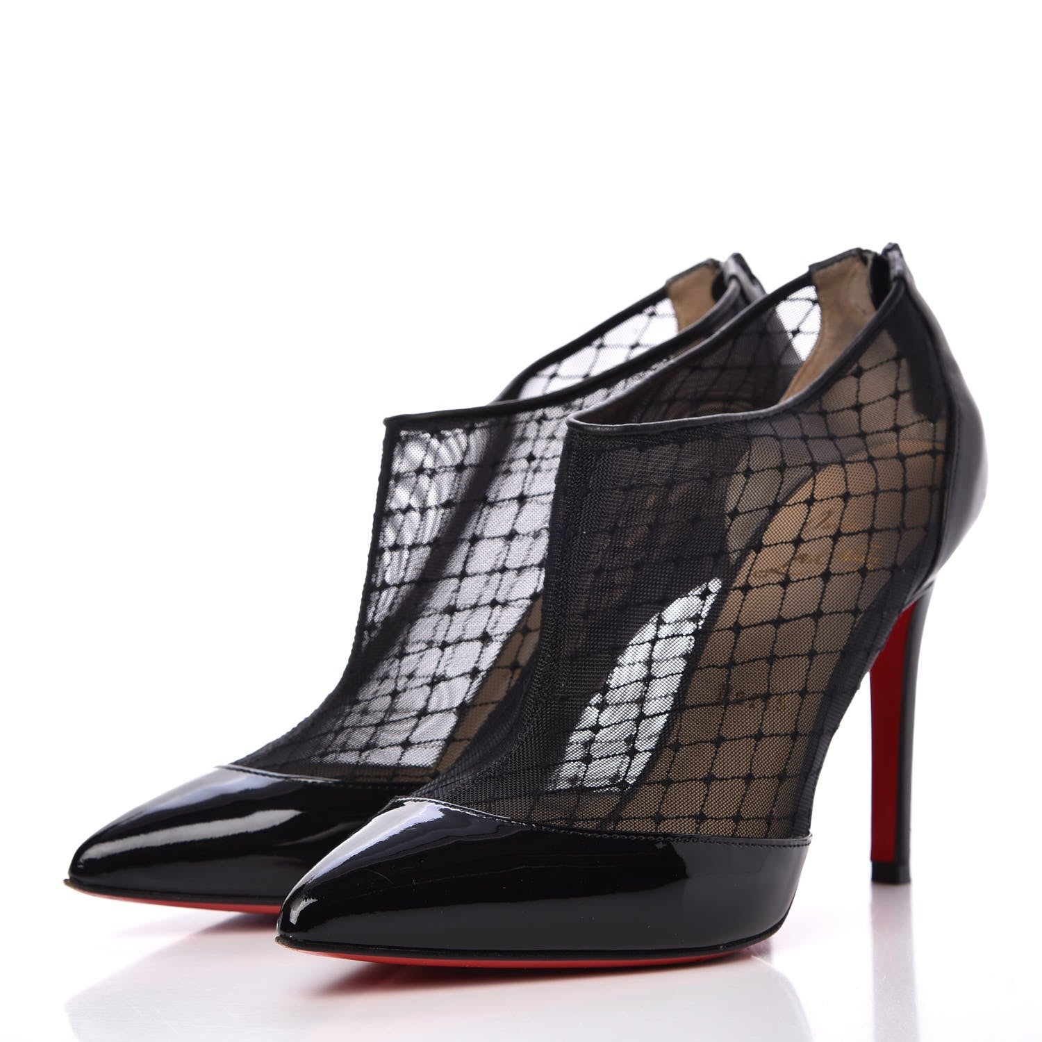 Christian Louboutin Kid Patent Resile Brode Filette 100 Ankle Boots 37.5 Black 3 of 13