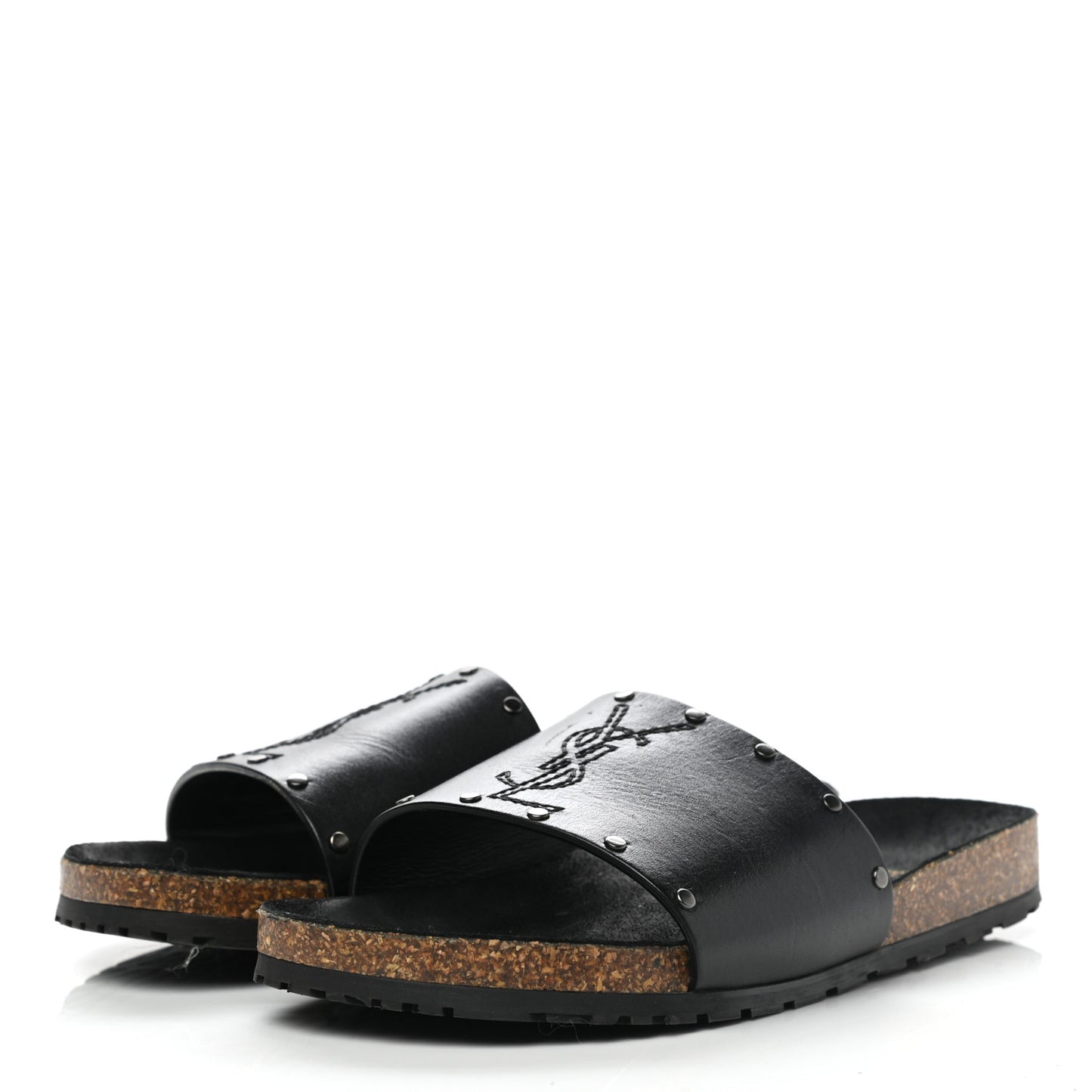 Calfskin Suede Joan Slide Sandals 38 Black