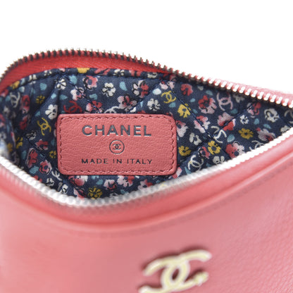 Chanel Goatskin Small CC Clover Cosmetic Case Pink 9 of 10