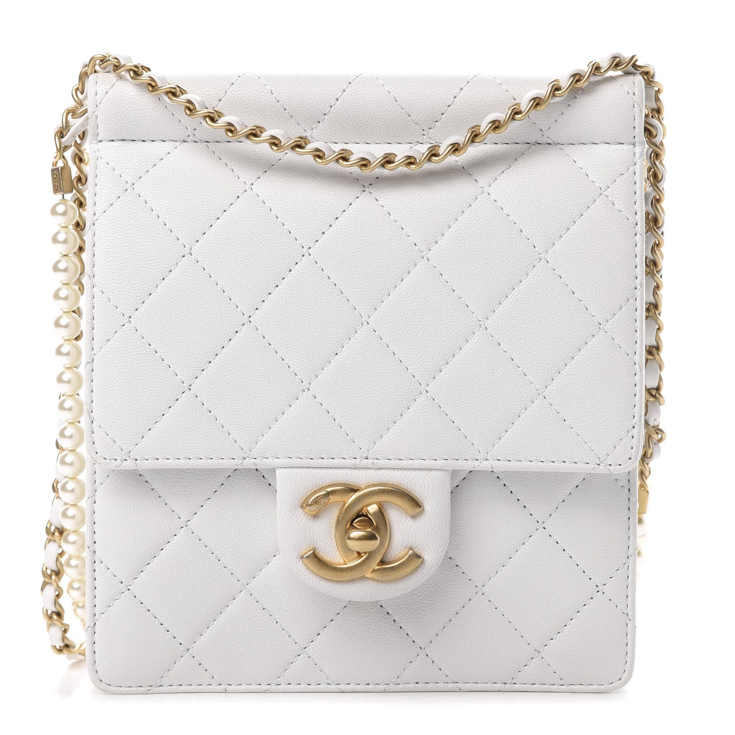 Chanel Lambskin Quilted Chic Pearls Flap White 1 of 11