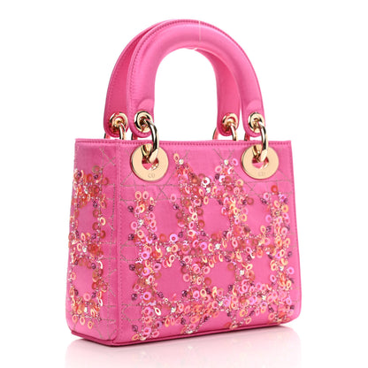 Christian Dior Satin Sequin Mini Lady Dior Pink 3 of 10