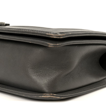 Chanel Calfskin Double Stitch New Medium Boy Flap Grey 9 of 10