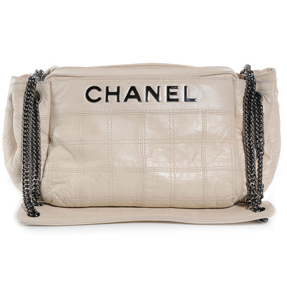 Chanel Lambskin LAX East West Shoulder Bag Ivory 1 of 7