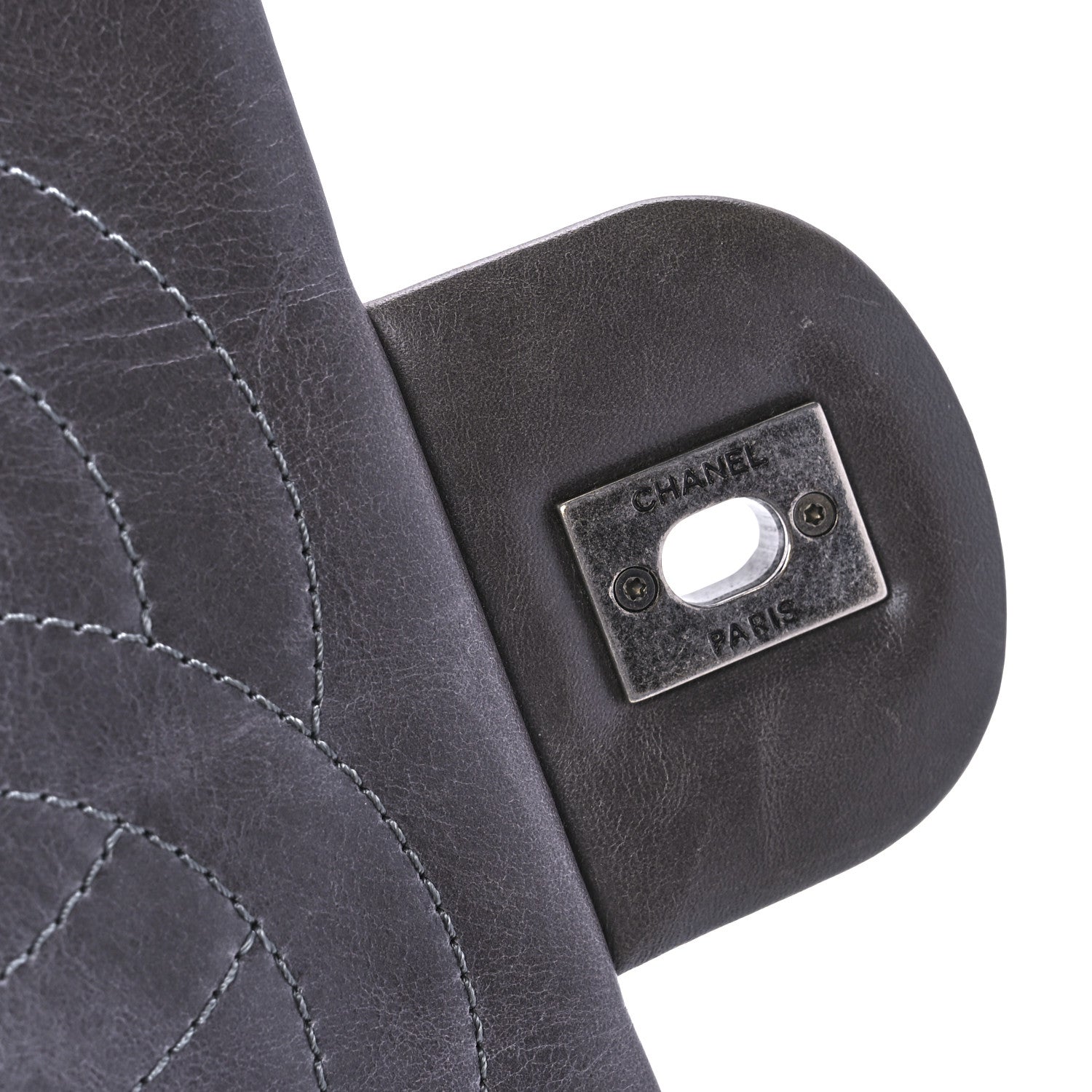 Chanel Felt Glazed Calfskin Quilted Edelweiss Flower Flap Grey 8 of 13