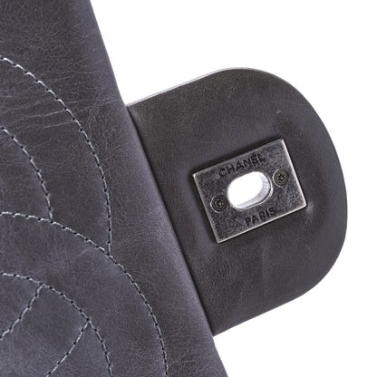 Chanel Felt Glazed Calfskin Quilted Edelweiss Flower Flap Grey 8 of 13