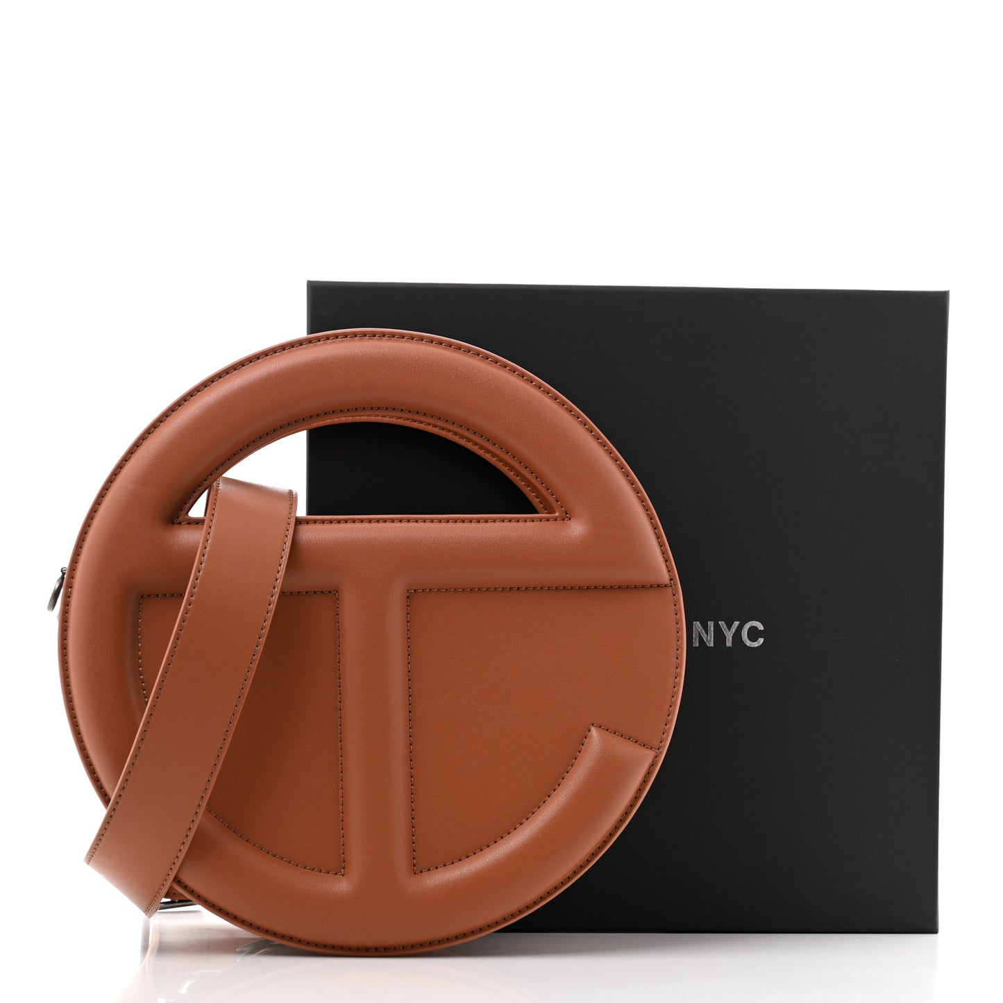 Vegan Leather Round Circle Bag Tan