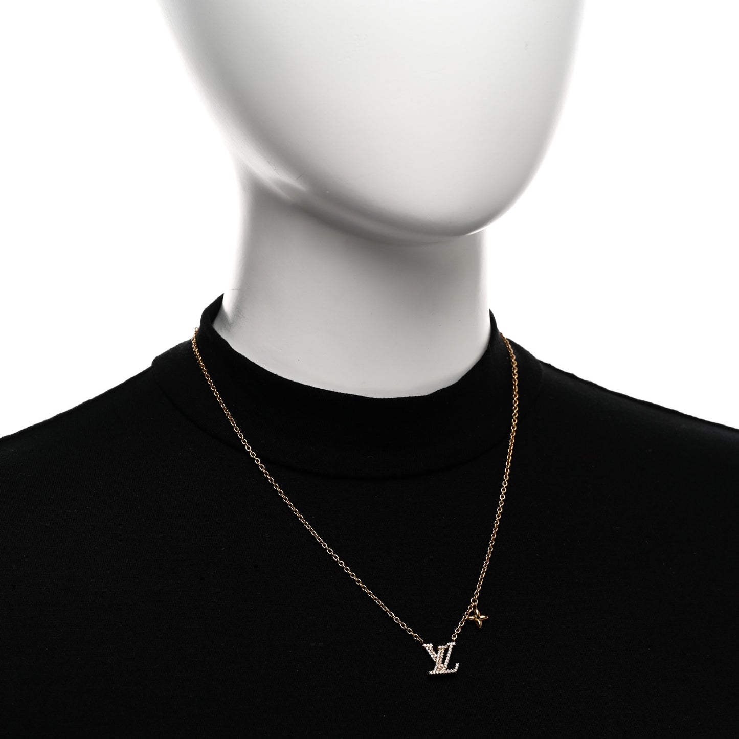 Metal Crystal LV Iconic Necklace Gold