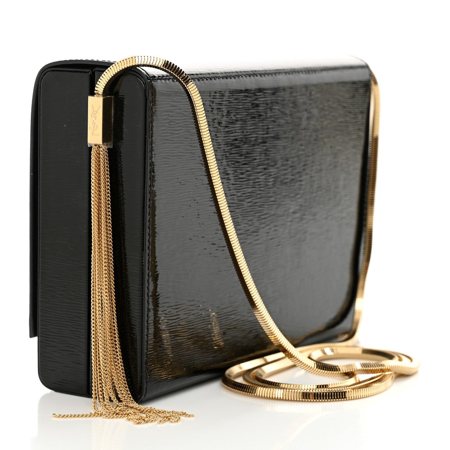 Patent Monogram Small Kate Slide Chain Crossbody Box Bag Black