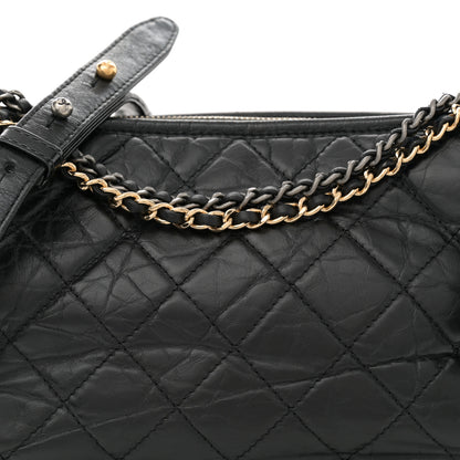 Chanel Aged Calfskin Quilted Medium Gabrielle Hobo Black 8 of 13