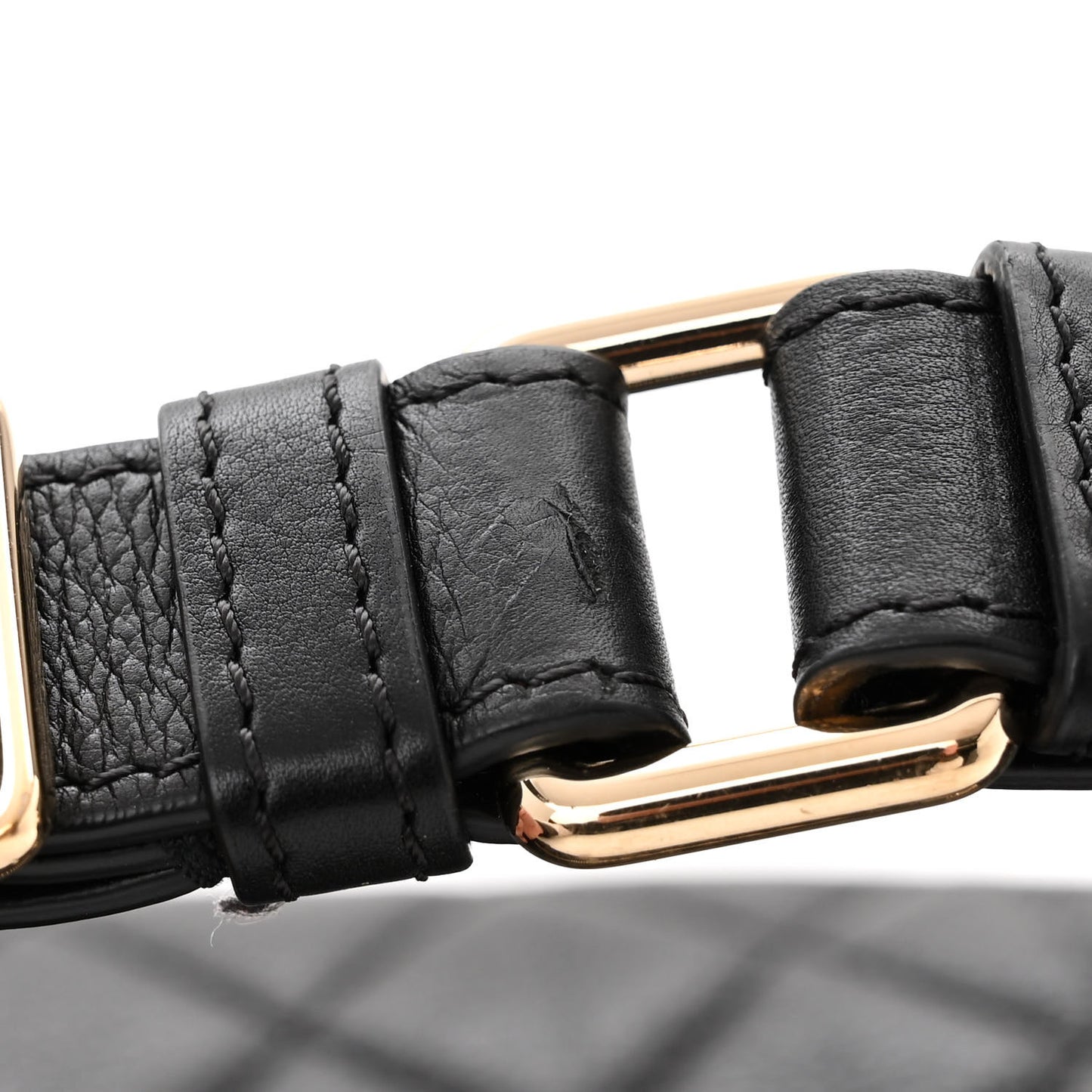 Calfskin Quilted Banane Waist Bag Fanny Pack Black
