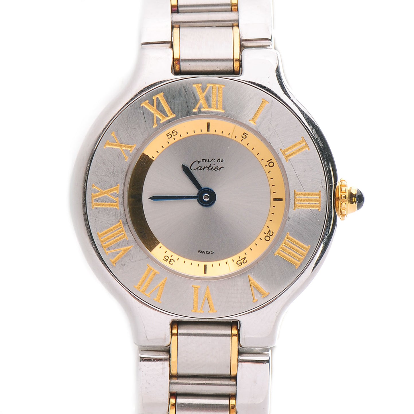 Stainless Steel 18K Yellow Gold 28mm Must De 21 Quartz Watch