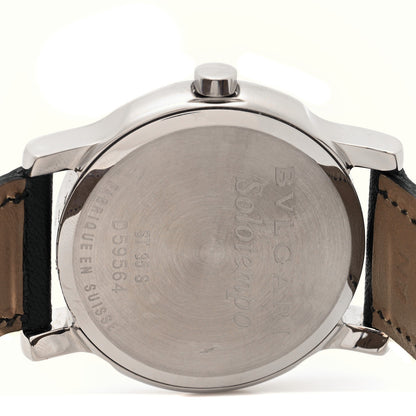 Bulgari Stainless Steel Calfskin 35mm Solotempo Quartz Watch Black 4 of 5