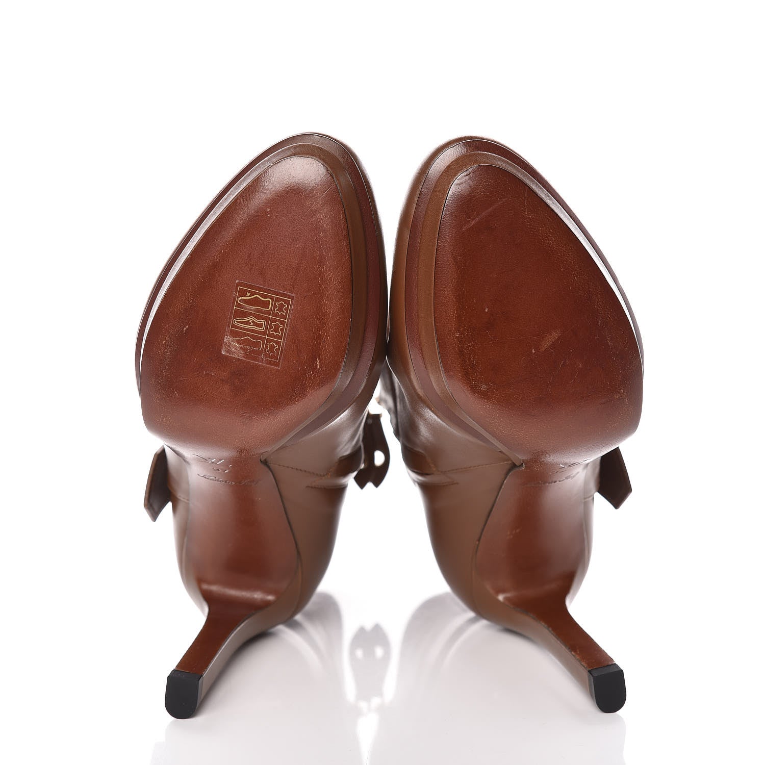 Louis Vuitton Calfskin Belted Ankle Boots 37 Brown 5 of 7