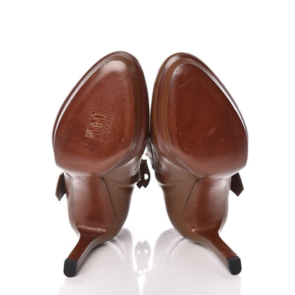 Louis Vuitton Calfskin Belted Ankle Boots 37 Brown 5 of 7