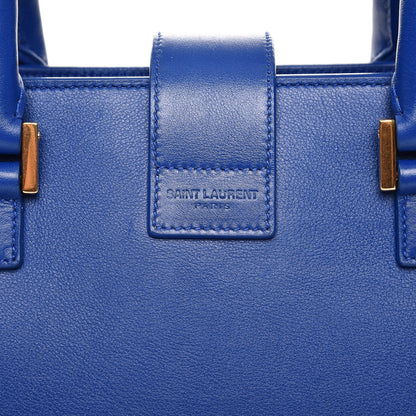Saint Laurent Calfskin Small Monogram Cabas Blue Majorelle 7 of 9