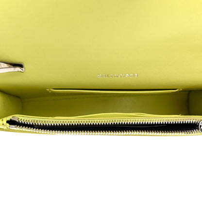 Balenciaga Shiny Box Calfskin XS Hourglass Wallet On Chain Lime 5 of 12