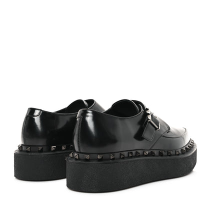 Valentino Garavani Calfskin Rockstud Mens M-Way Single Monk Loafers 42 Black 5 of 10