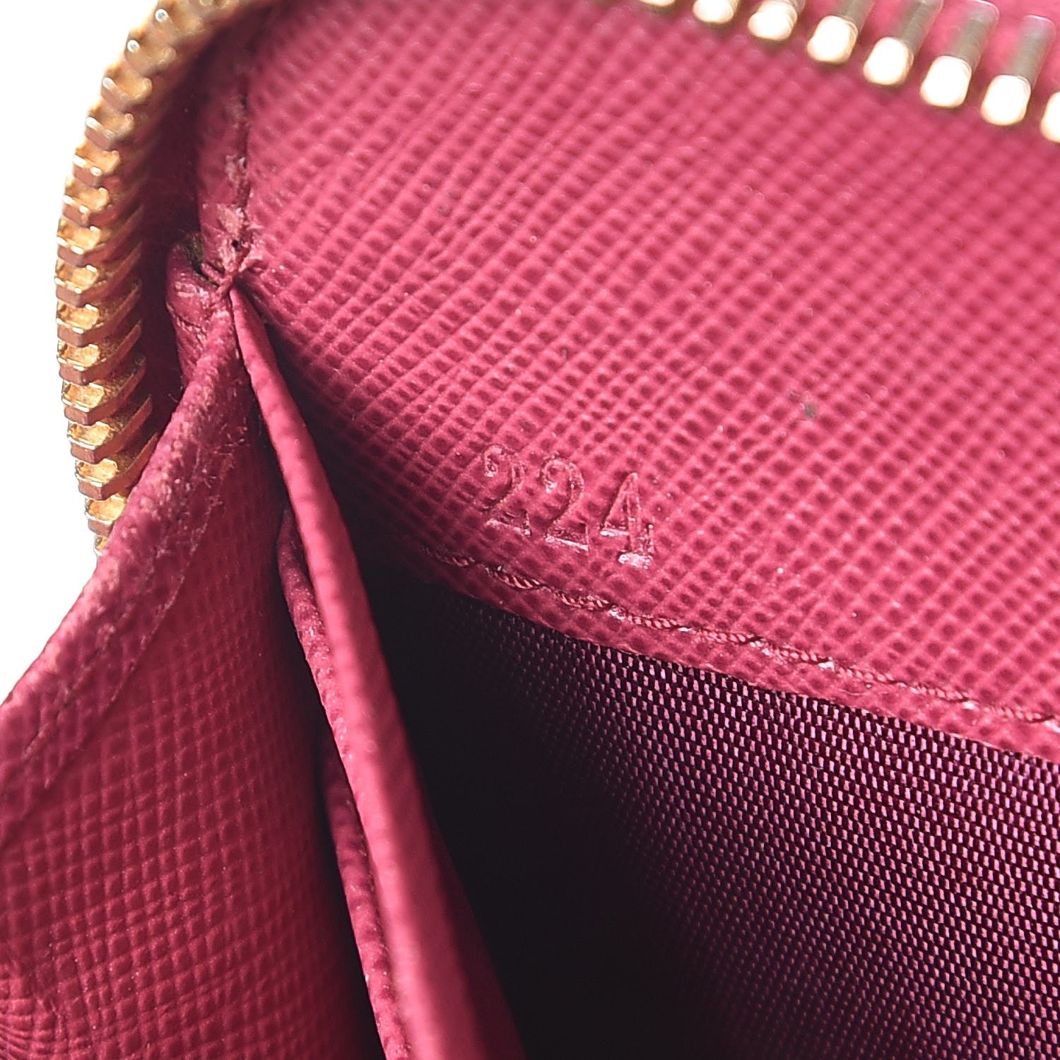 Prada Saffiano Zip Around Wallet Peonia 7 of 12