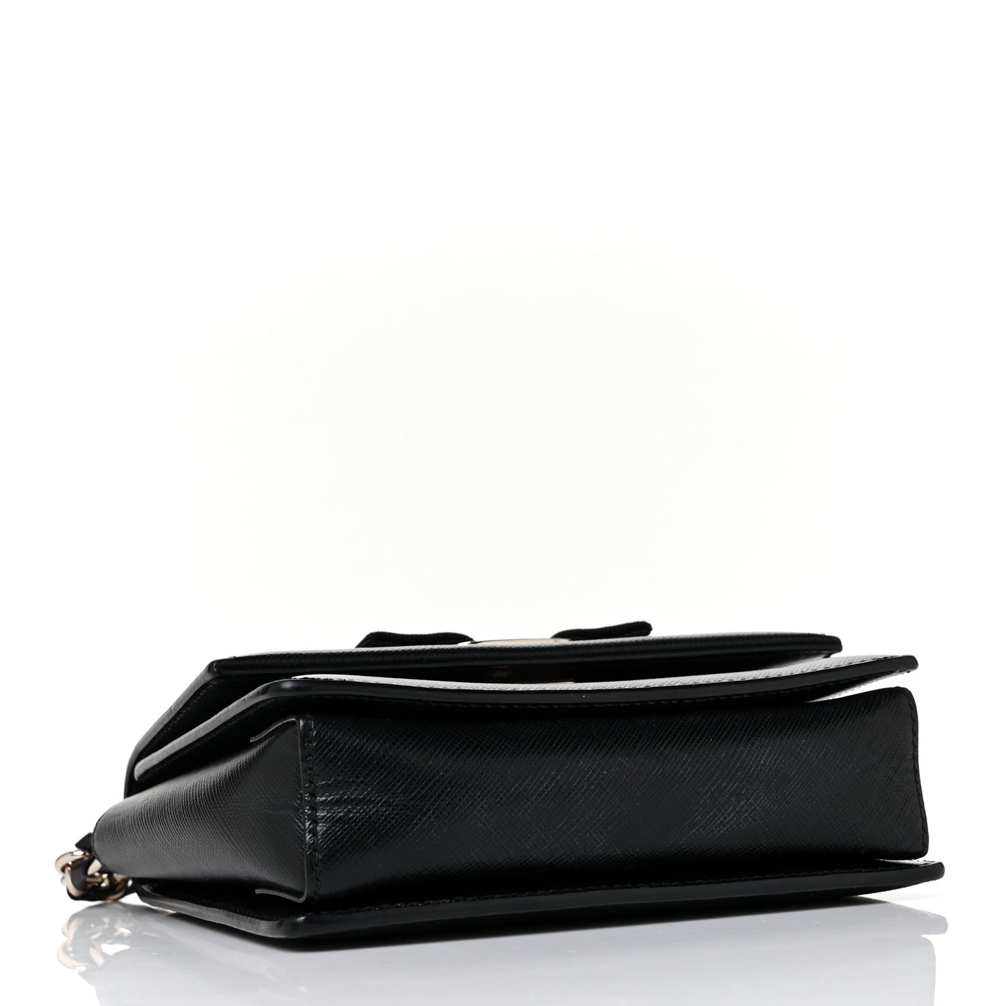 Printed Calfskin Mini Ginny Shoulder Bag Black