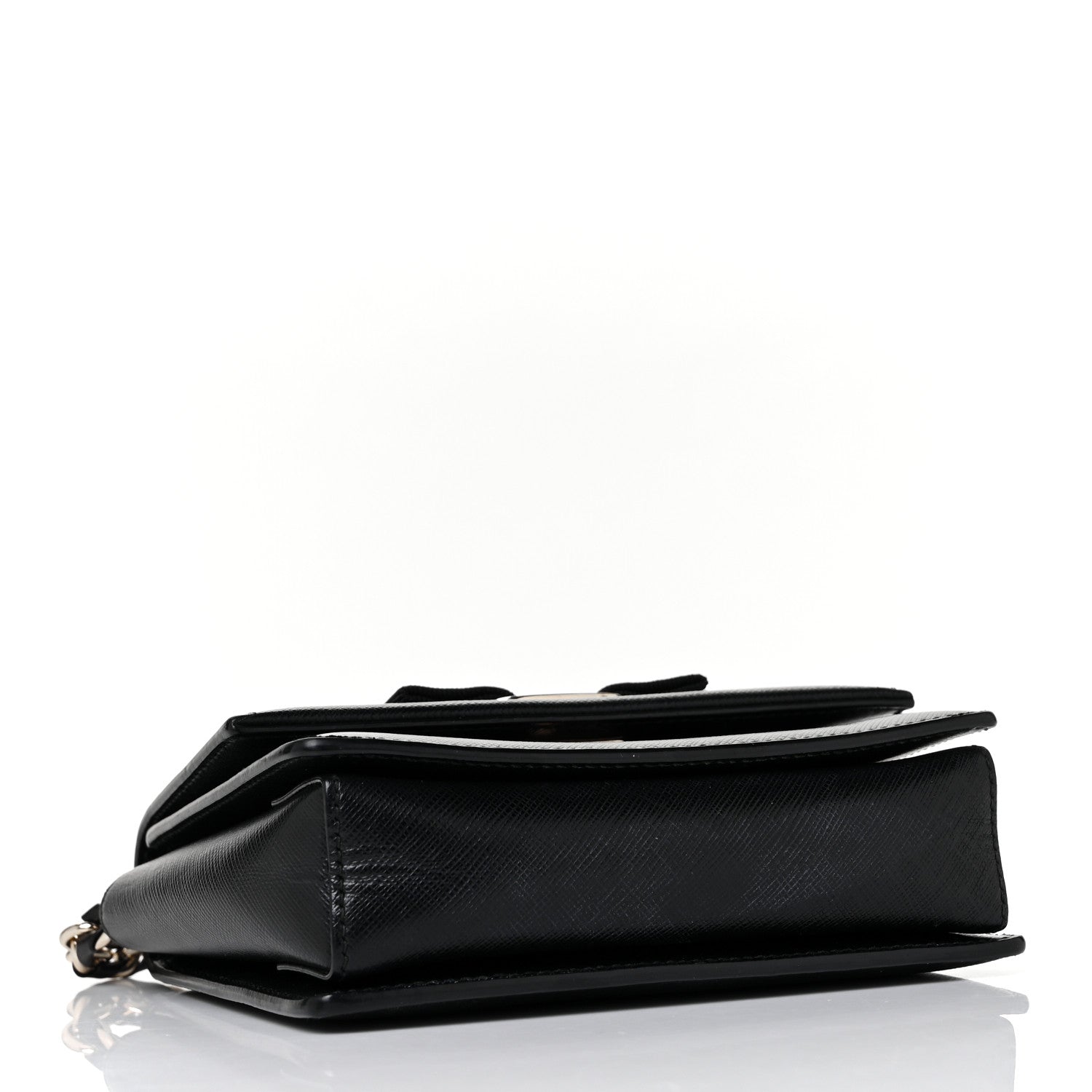 Salvatore Ferragamo Printed Calfskin Mini Ginny Shoulder Bag Black 3 of 7