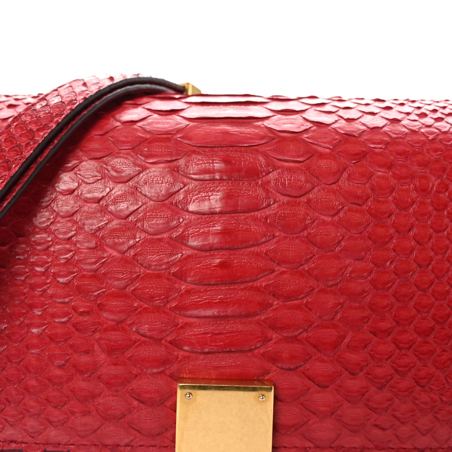 Snakeskin Medium Classic Box Flap Red