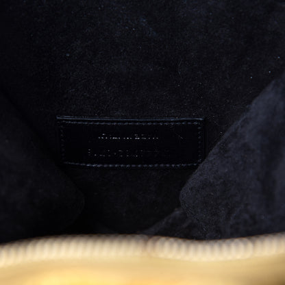 Saint Laurent Metallic Calfskin Matelasse Chevron Monogram Small Love Heart Chain Bag Gold 9 of 10