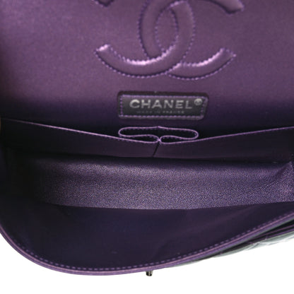 Chanel Iridescent Lambskin Quilted Medium Double Flap Dark Purple 5 of 9